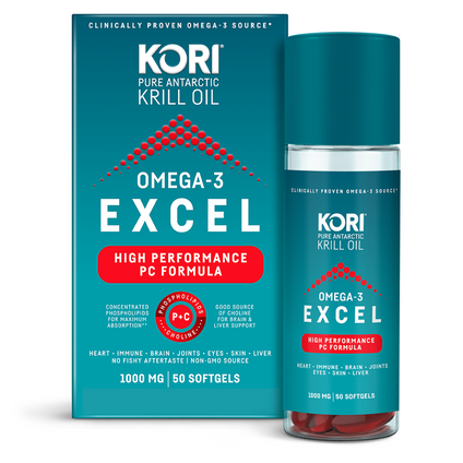 Kori Krill Oil Omega-3 Excel 1000mg, 50 ct