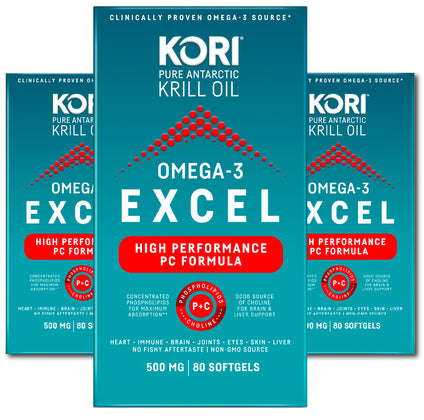 Krill Oil Softgels 500mg, 3 Pack 240 CT