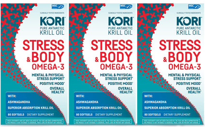 Stress & Body Ashwagandha + Omega-3, 3-Pack 240 CT
