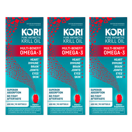 Krill Oil Softgels 400 mg, 3 Pack 270 CT