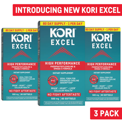 Kori Krill Oil Omega-3 Excel 500mg, 3 Pack 240 CT
