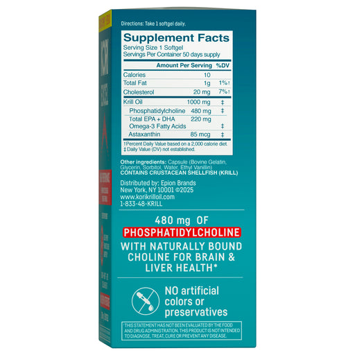 Kori Krill Oil Excel 1000mg, 50 ct