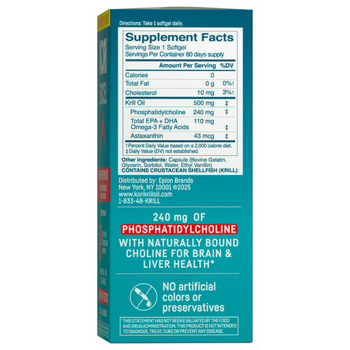 Kori Krill Oil Excel 500mg, 80ct