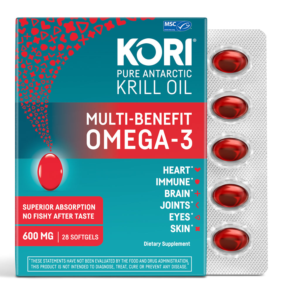 Kori Krill Oil Superior Omega3 600mg Trial 4 Pack, Small Softgels